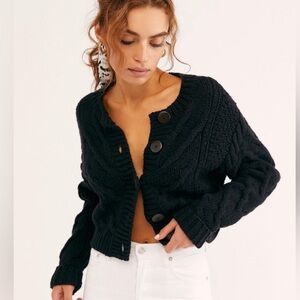 NWOT Free People black bonfire cardi